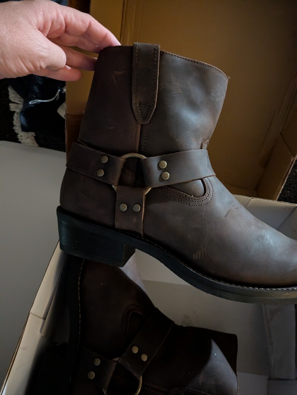 dingo Men's Brown Leather Harness Boots NEW